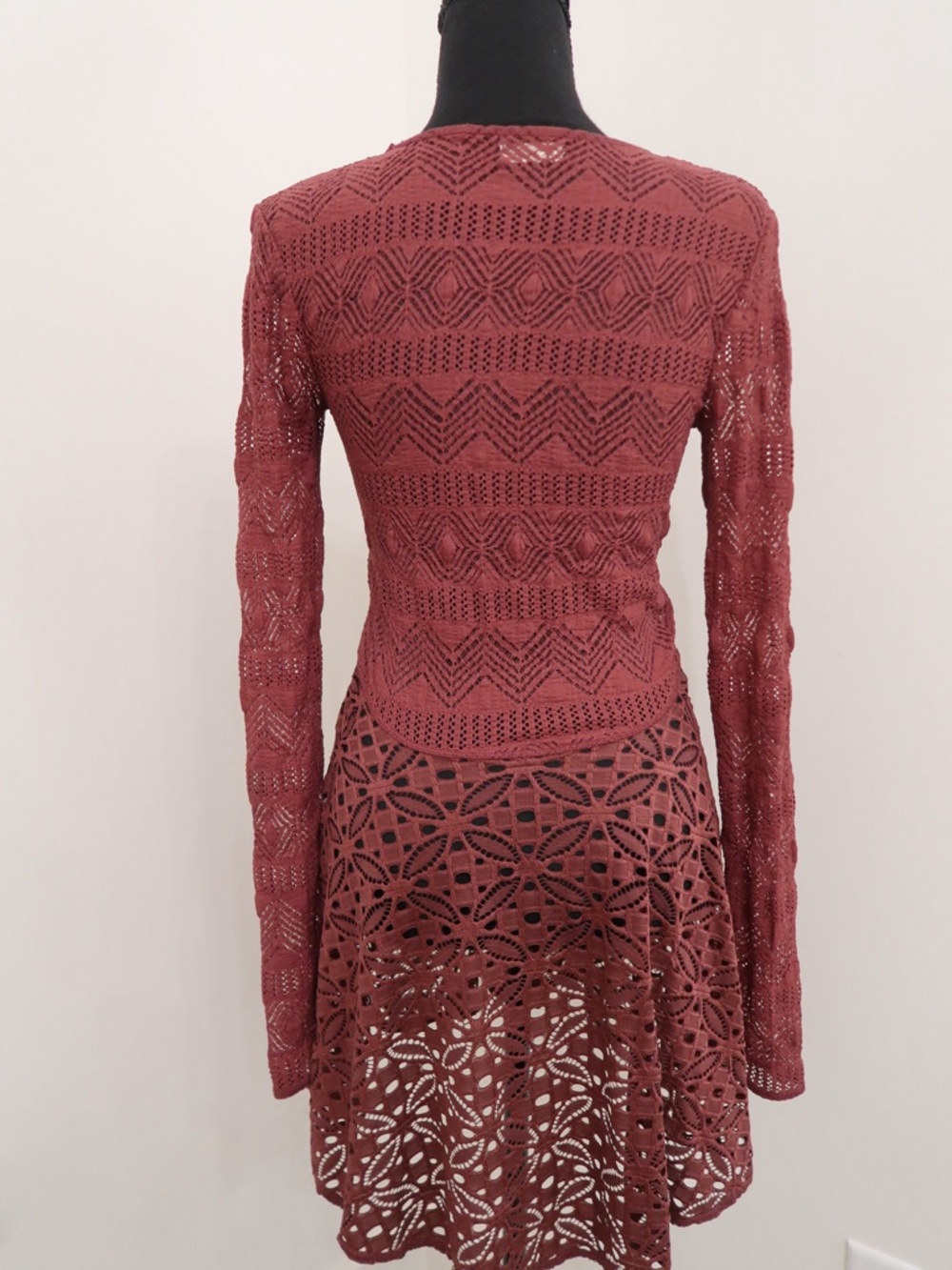 FP Intimately Lace Cover Up Dress in Burgundy - Picture 2 of 3